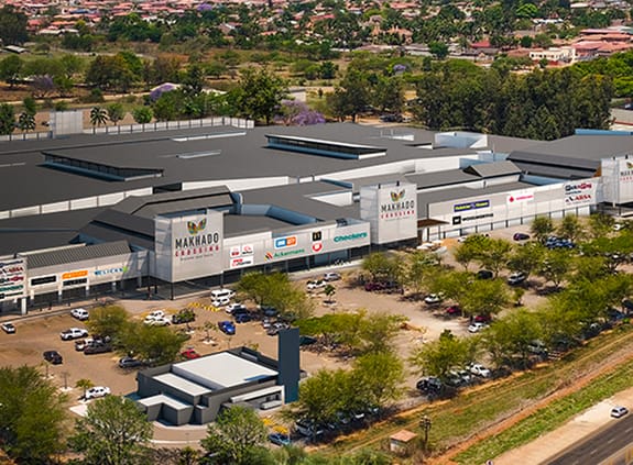 Arial photo of shopping mall complex